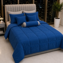 روتختی هازان 2نفره 9تیکه ابی تیره کد 5073