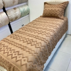 روتختی2 نفره برجسته بوهو 6 تیکه طرح زیگ زاگ قهوه ای