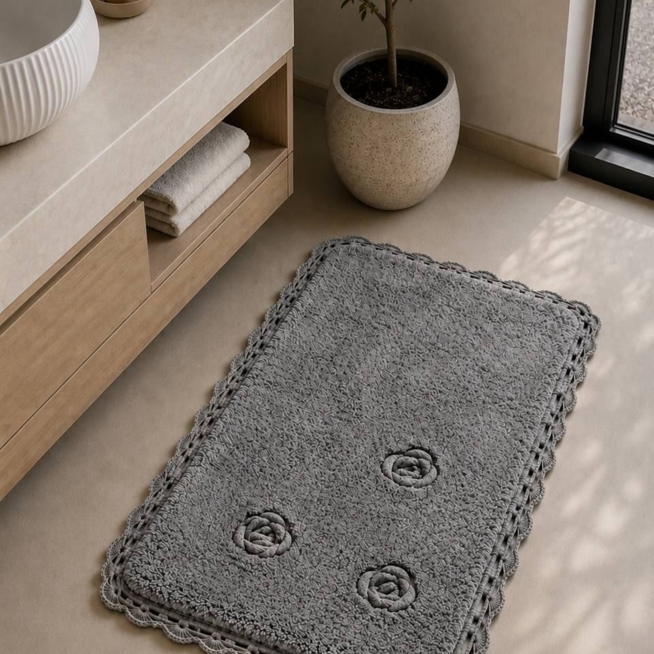 پادری طرح 3گل 50*80 طوسی